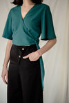 Side Tie Top in Green
